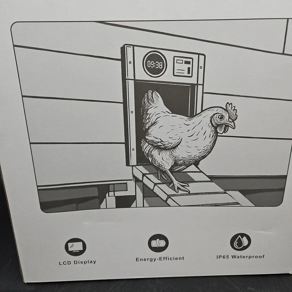 Automatic Chicken Coop Door Solar Powered Chicken Door with Light Sensor NEW